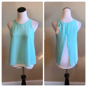NWT, Banana Republic, Beautiful Aqua & White Top!